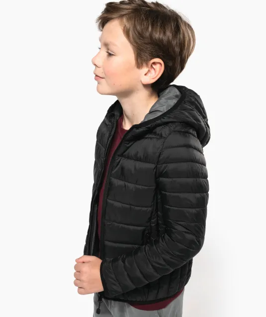 K6112 - Lichte kinderjas met capuchon Black
