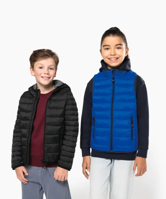 K6112 - Lichte kinderjas met capuchon Black