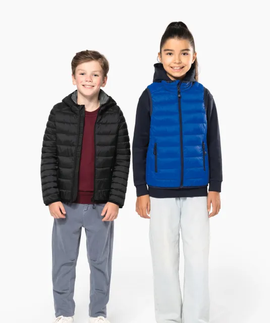 K6112 - Lichte kinderjas met capuchon Black