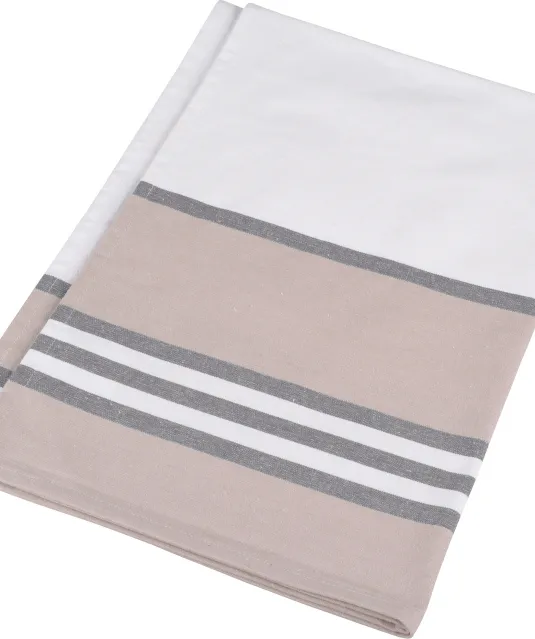 K130 - Gestreepte theedoek White / Grey