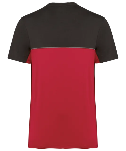 WK304 - Ecologisch tweekleurig uniseks T-shirt met korte mouwen Red / Dark Grey