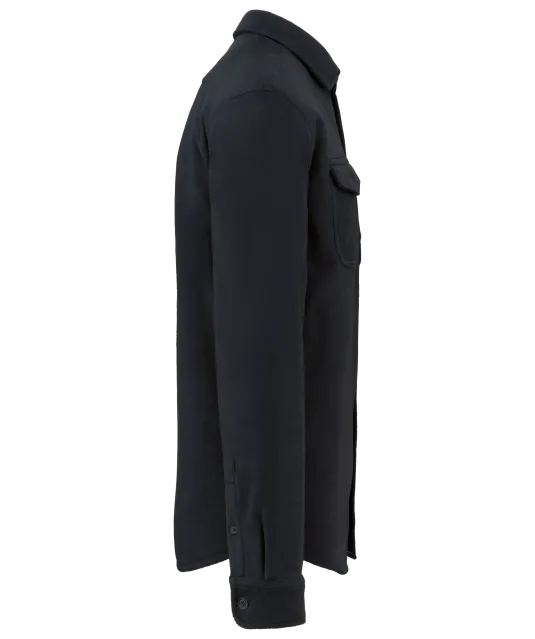 K582 - Overshirt van fleece met sherpavoering Navy / Storm Grey