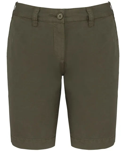 K753 - Damesbermuda met verwassen look Washed Charcoal