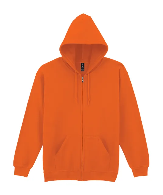 GI18600 - Heavy Blend™Adult Full Zip Hooded Sweatshirt Safety Orange