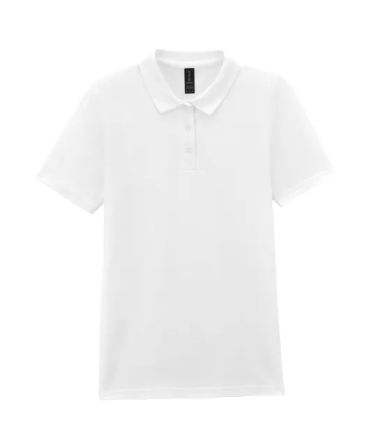 GI64800L - Damespolo Softstyle Dubbele piqué White