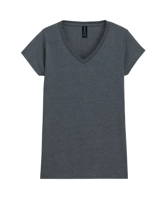 GI64V00L - Softstyle® Fitted Ladies' V-neck T-shirt Dark Heather
