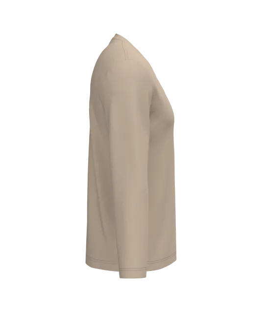 K358 - T-shirt V-hals lange mouwen Light Sand