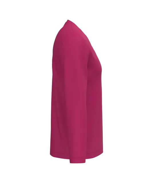 K358 - T-shirt V-hals lange mouwen Fuchsia