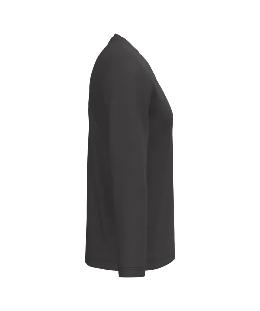 K358 - T-shirt V-hals lange mouwen Dark Grey