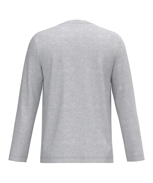 K358 - T-shirt V-hals lange mouwen Ash Heather