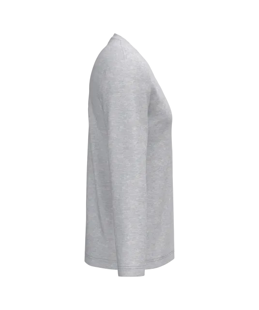 K358 - T-shirt V-hals lange mouwen Ash Heather