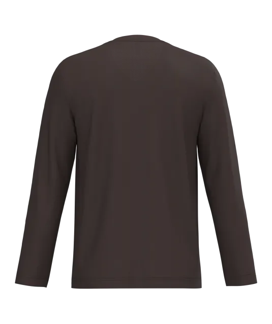 K358 - T-shirt V-hals lange mouwen Chocolate