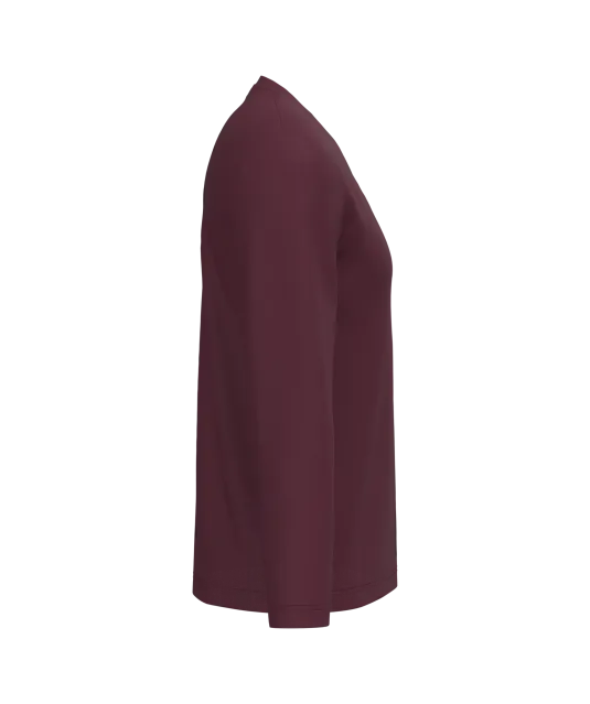 K358 - T-shirt V-hals lange mouwen Wine