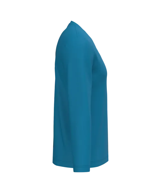 K358 - T-shirt V-hals lange mouwen Tropical Blue