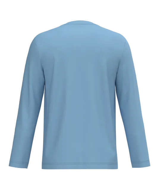 K358 - T-shirt V-hals lange mouwen Sky Blue