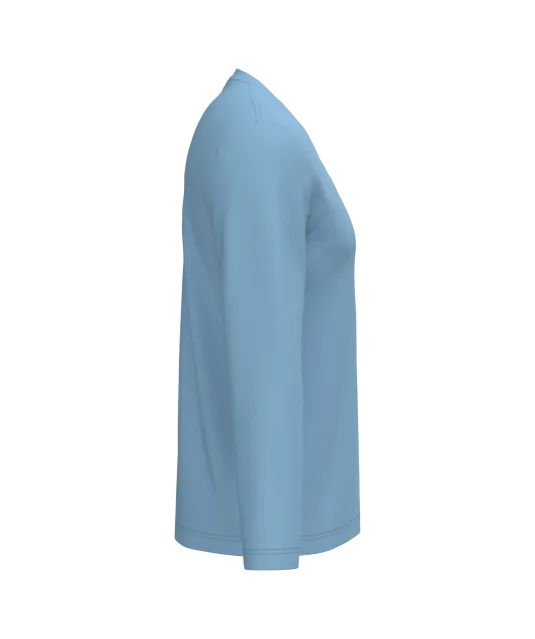 K358 - T-shirt V-hals lange mouwen Sky Blue