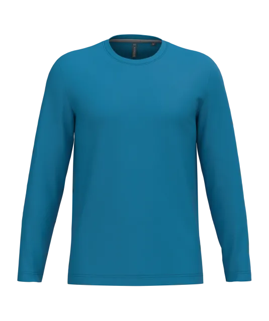 K359 - T-shirt ronde hals lange mouwen Tropical Blue