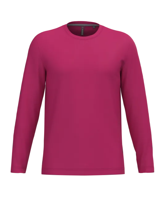 K359 - T-shirt ronde hals lange mouwen Fuchsia