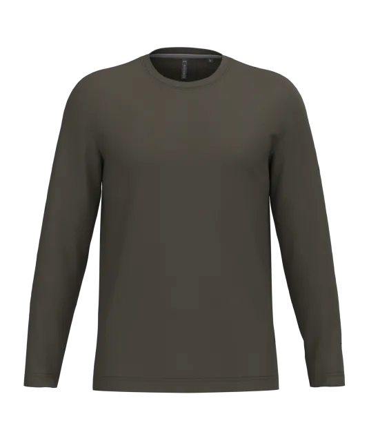 K359 - T-shirt ronde hals lange mouwen Dark Khaki