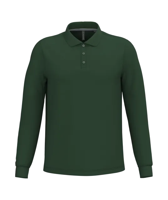 K243 - Polo lange mouwen Forest Green