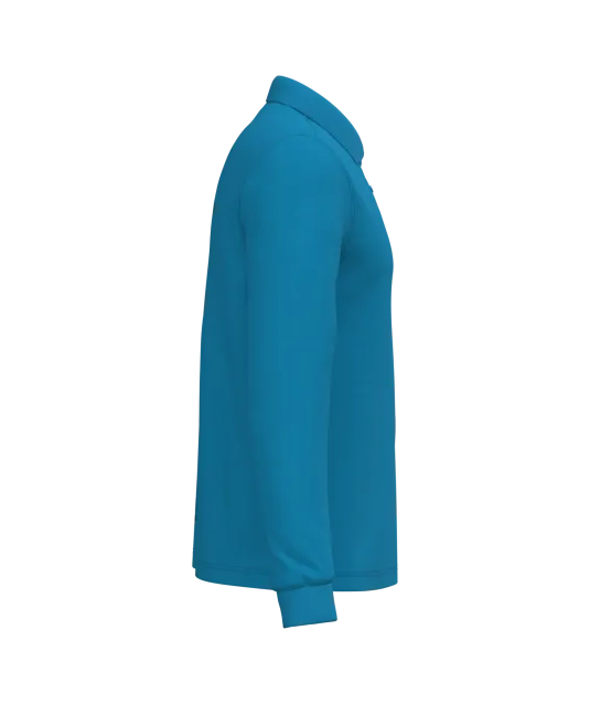 K243 - Polo lange mouwen Tropical Blue