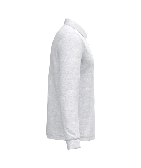 K243 - Polo lange mouwen Ash Heather