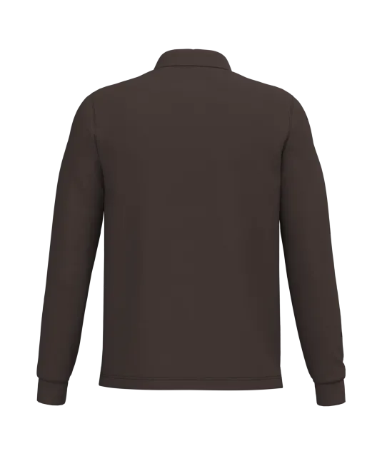 K243 - Polo lange mouwen Chocolate