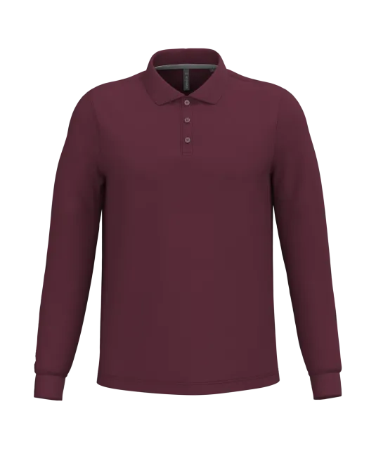 K243 - Polo lange mouwen Wine