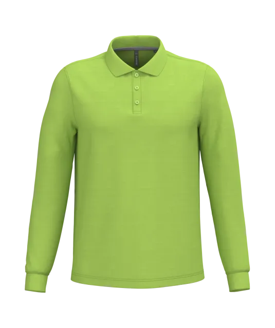 K243 - Polo lange mouwen Lime
