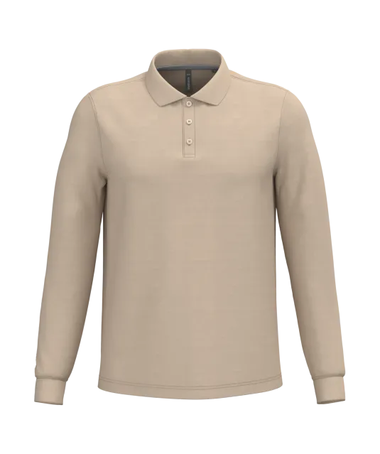 K243 - Polo lange mouwen Light Sand