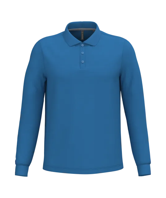 K243 - Polo lange mouwen Light Royal Blue