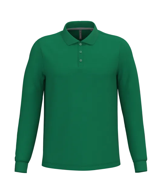 K243 - Polo lange mouwen Kelly Green