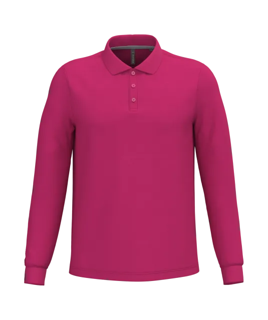 K243 - Polo lange mouwen Fuchsia