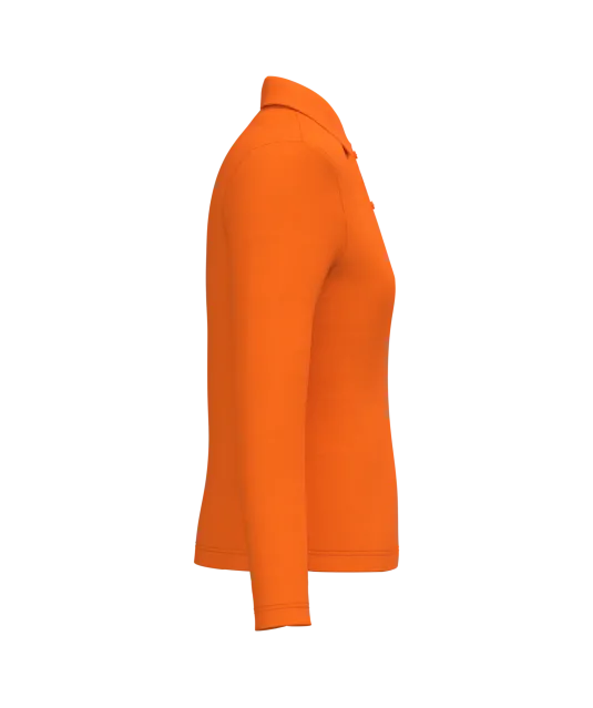 K244 - Damespolo lange mouwen Orange