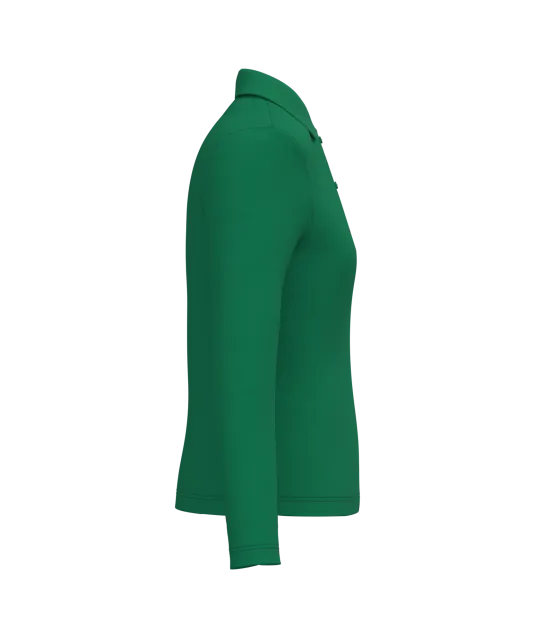 K244 - Damespolo lange mouwen Kelly Green