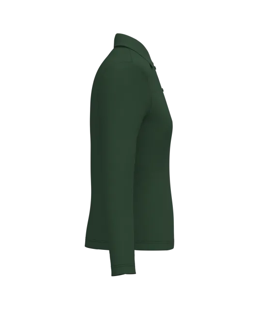 K244 - Damespolo lange mouwen Forest Green