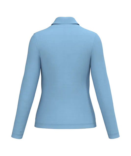 K244 - Damespolo lange mouwen Sky Blue