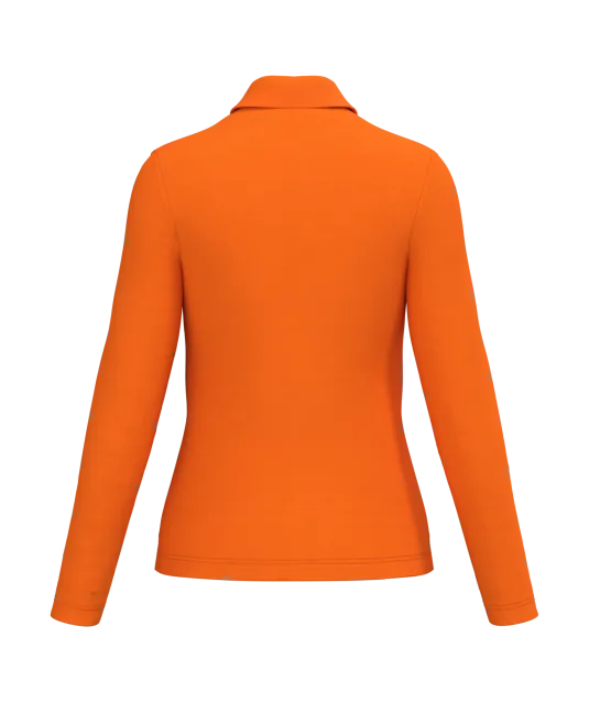 K244 - Damespolo lange mouwen Orange