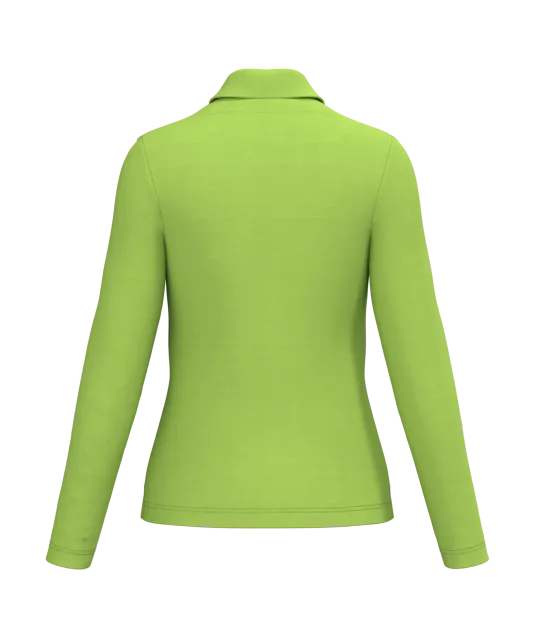 K244 - Damespolo lange mouwen Lime