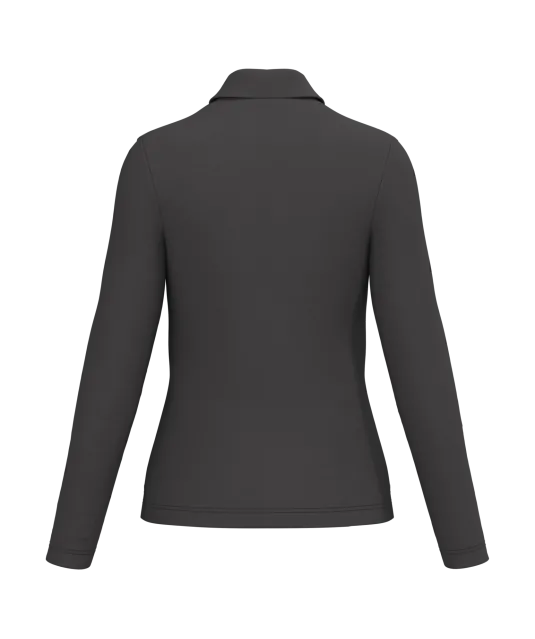K244 - Damespolo lange mouwen Dark Grey