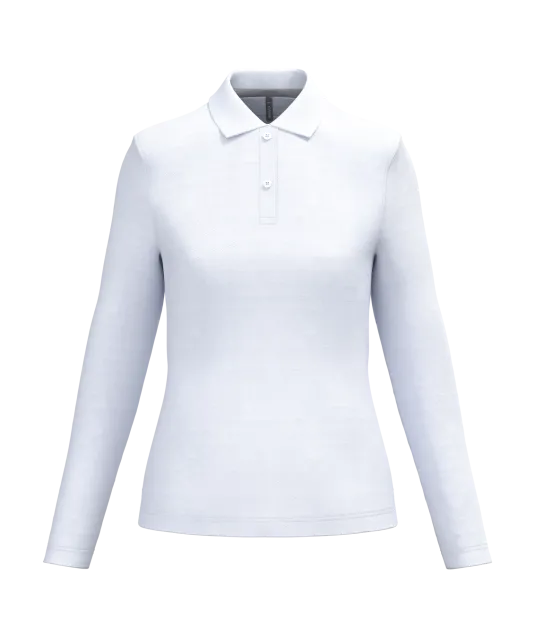 K244 - Damespolo lange mouwen White