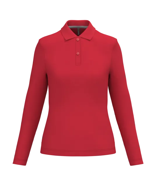 K244 - Damespolo lange mouwen Red