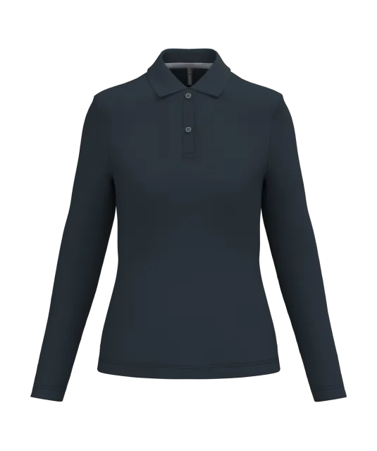K244 - Damespolo lange mouwen Navy