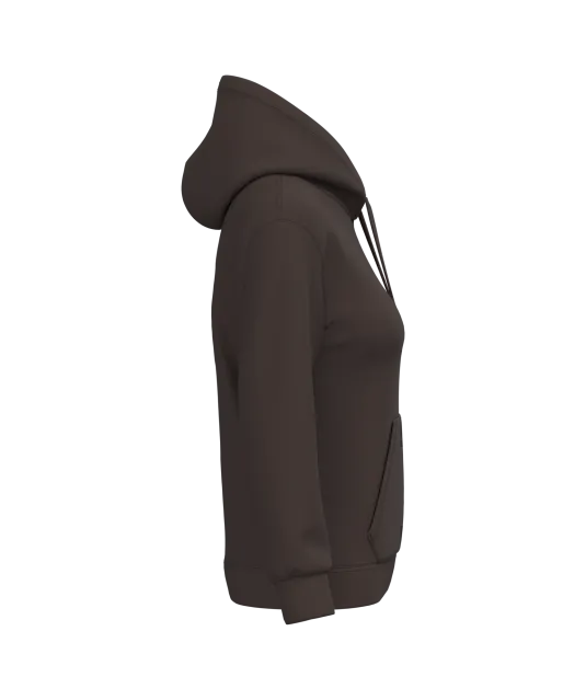 K473 - Eco damessweater met capuchon Chocolate