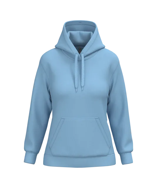 K473 - Eco damessweater met capuchon Sky Blue
