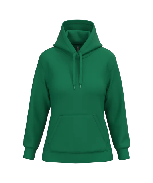 K473 - Eco damessweater met capuchon Kelly Green