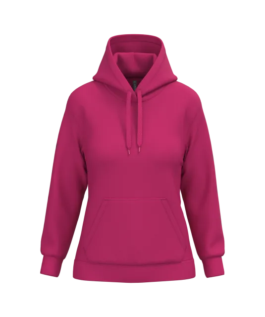 K473 - Eco damessweater met capuchon Fuchsia