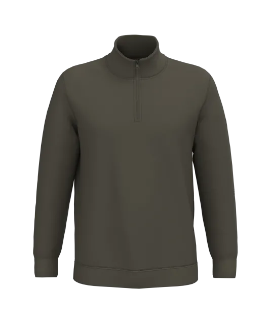 K478 - Sweater met ritskraag Dark Khaki