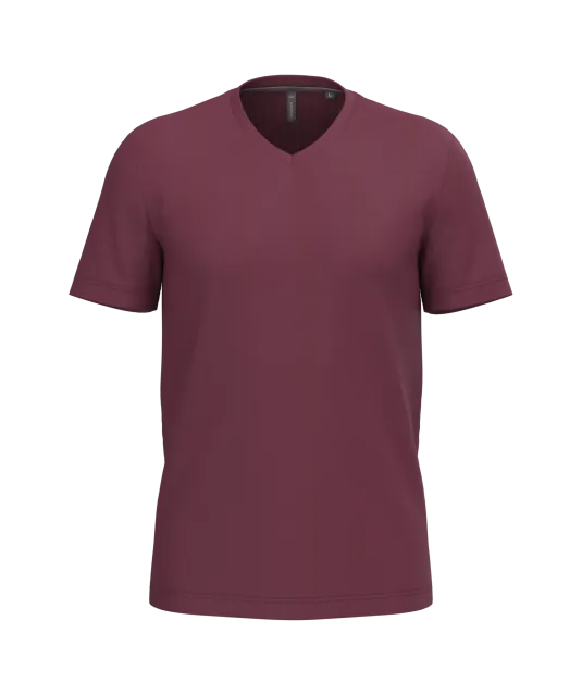 K357 - T-shirt V-hals korte mouwen Wine