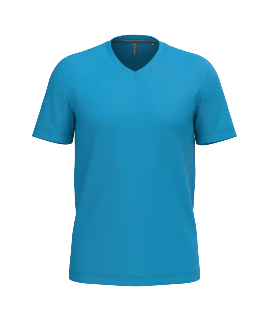 K357 - T-shirt V-hals korte mouwen Tropical Blue